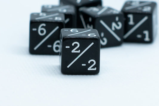 Black D6 MTG -1/-1 Counter Dice - Magic: The Gathering DnD d6 Stats (Sold Per Die)
