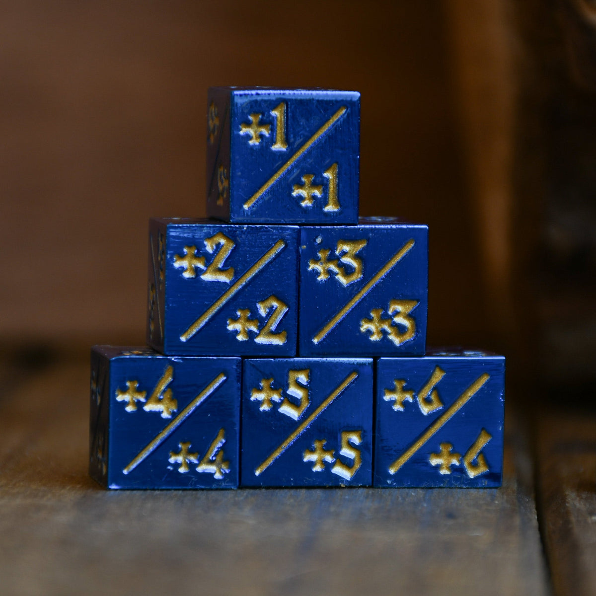 '+1/+1 Counter Dice- Blue, 6ct.