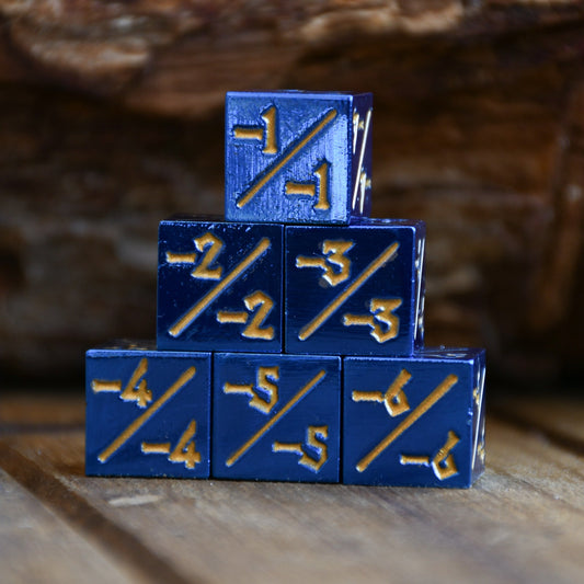 '-1/-1 Counter Dice- Blue, 6ct.