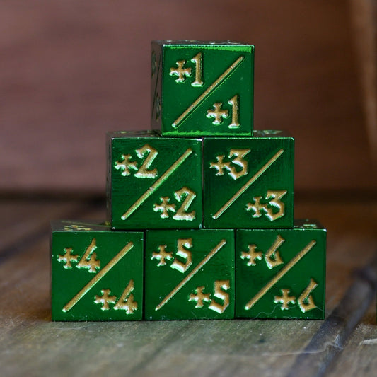 '+1/+1 Counter Dice- Green, 6ct.