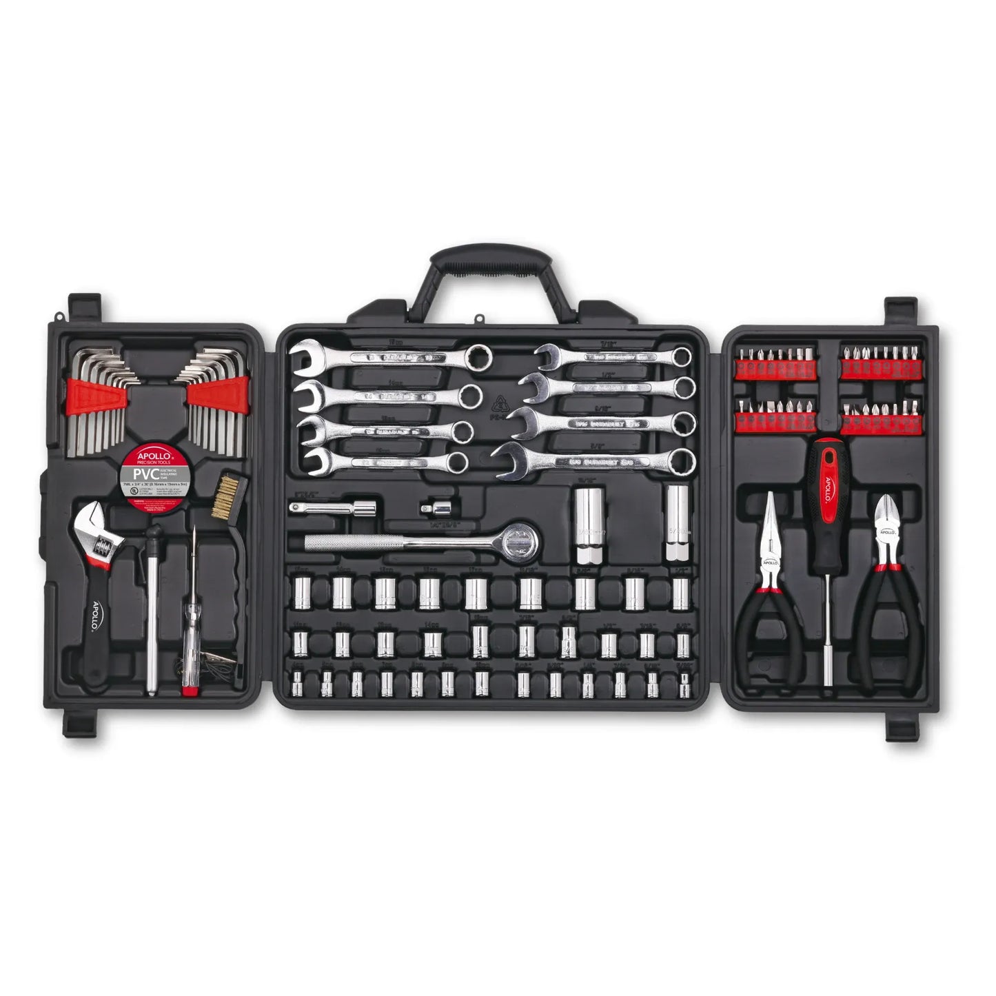 101 Piece Mechanic Tool Set for Vehicle and Home Maintenance, Roadside Emergencies. SAE and Metric Tool Set for Car, Boat, RV, Bikes - DT0006