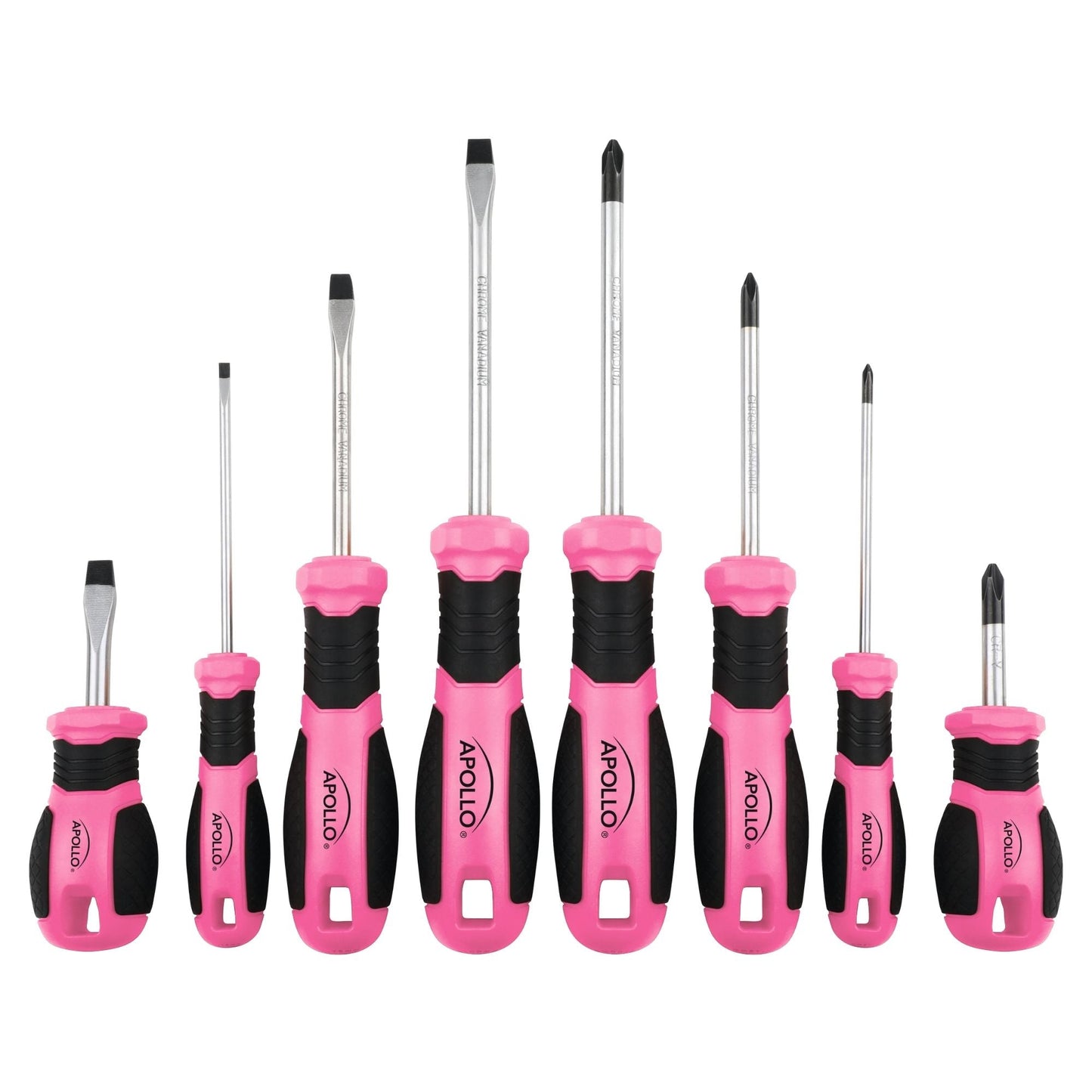 Apollo Tools 8 Pink Essential Screwdriver Set DT5018P