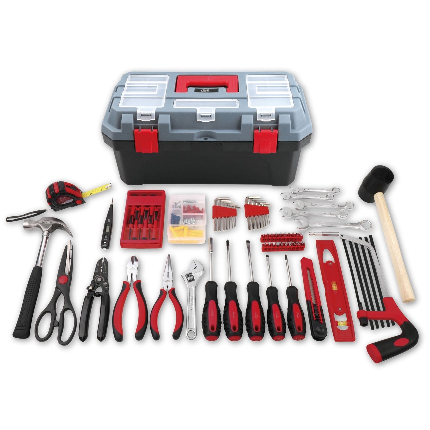 Red 170 Piece Household Tool Kit with New and Improved Tool Box - DT7103