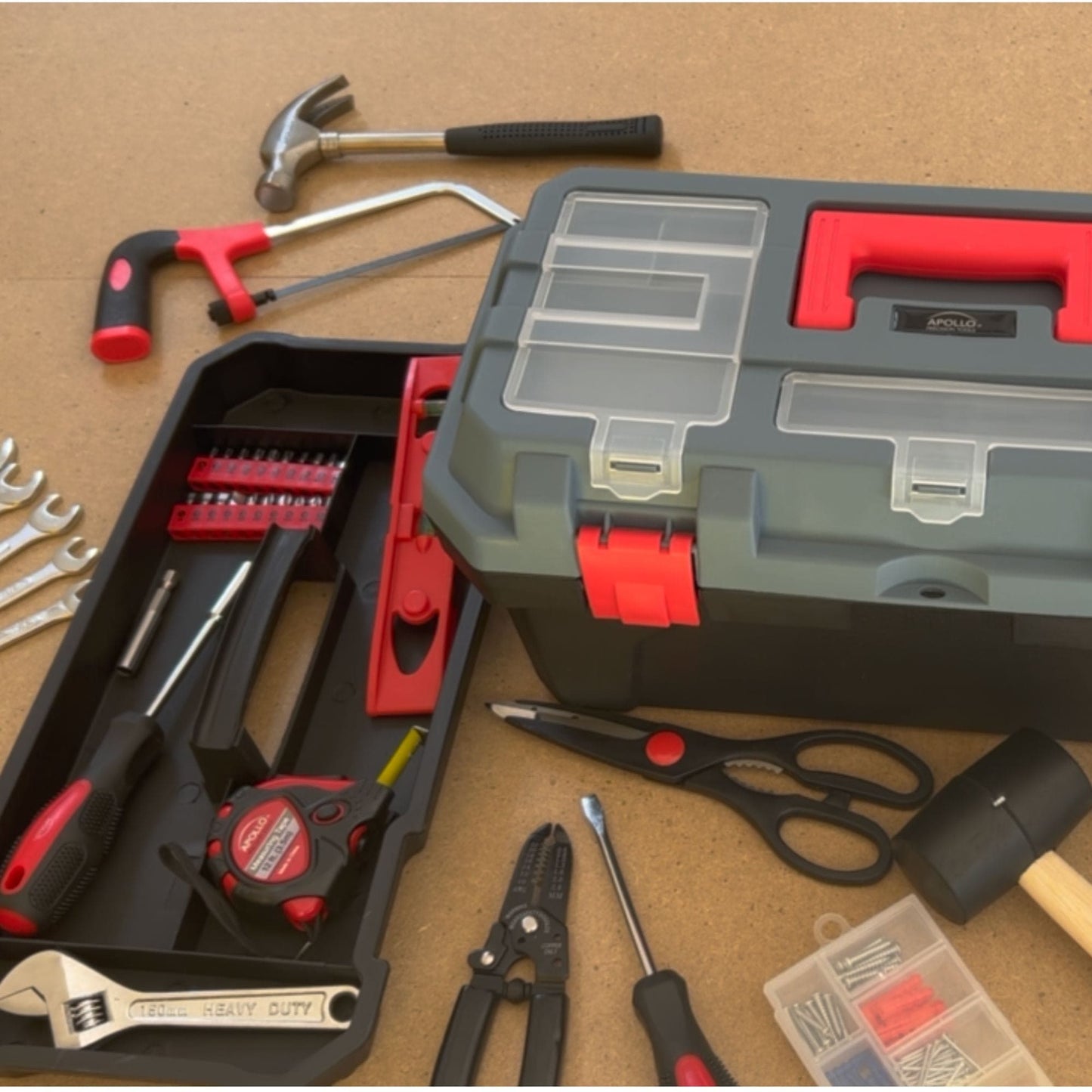 Red 170 Piece Household Tool Kit with New and Improved Tool Box - DT7103
