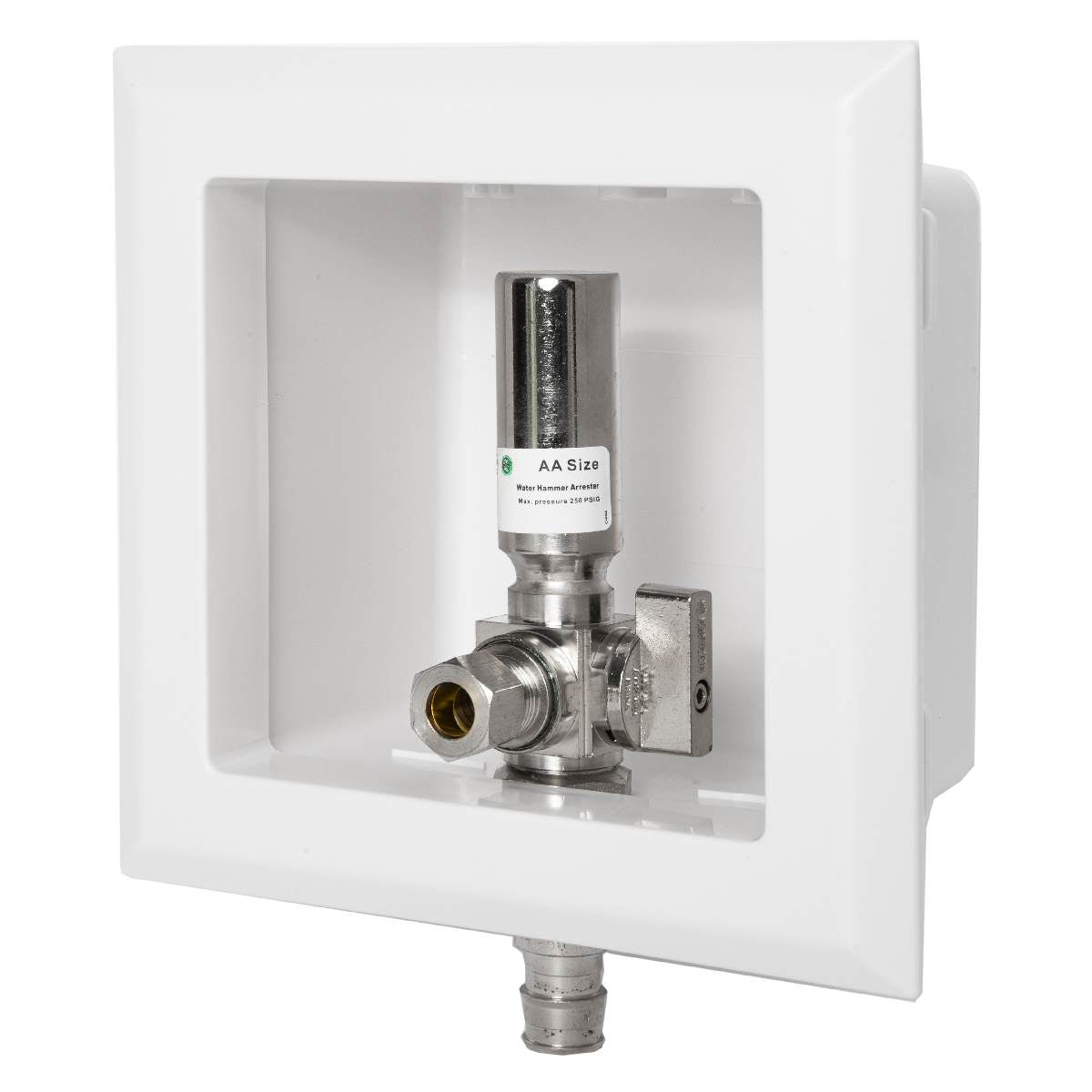 1/2" PEX Expansion (F1960) Inlet, Dishwasher Outlet Box, with Copper Hammer Arrestor