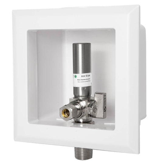 1/2" MIP Inlet, Dishwasher Outlet Box, with Copper Water Hammer Arrestor