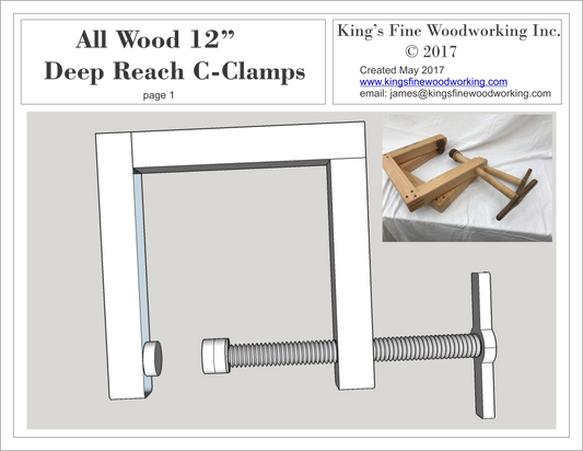 Plans for Deep Reach C-Clamp 12" All Wood