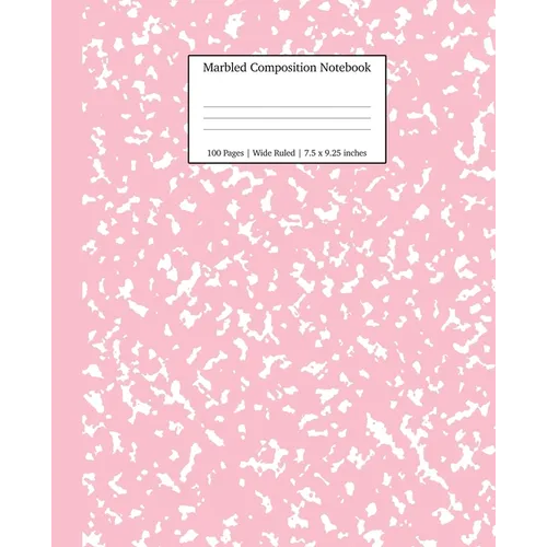 Marbled Composition Notebook: Pink Marble Wide Ruled Paper Subject Book