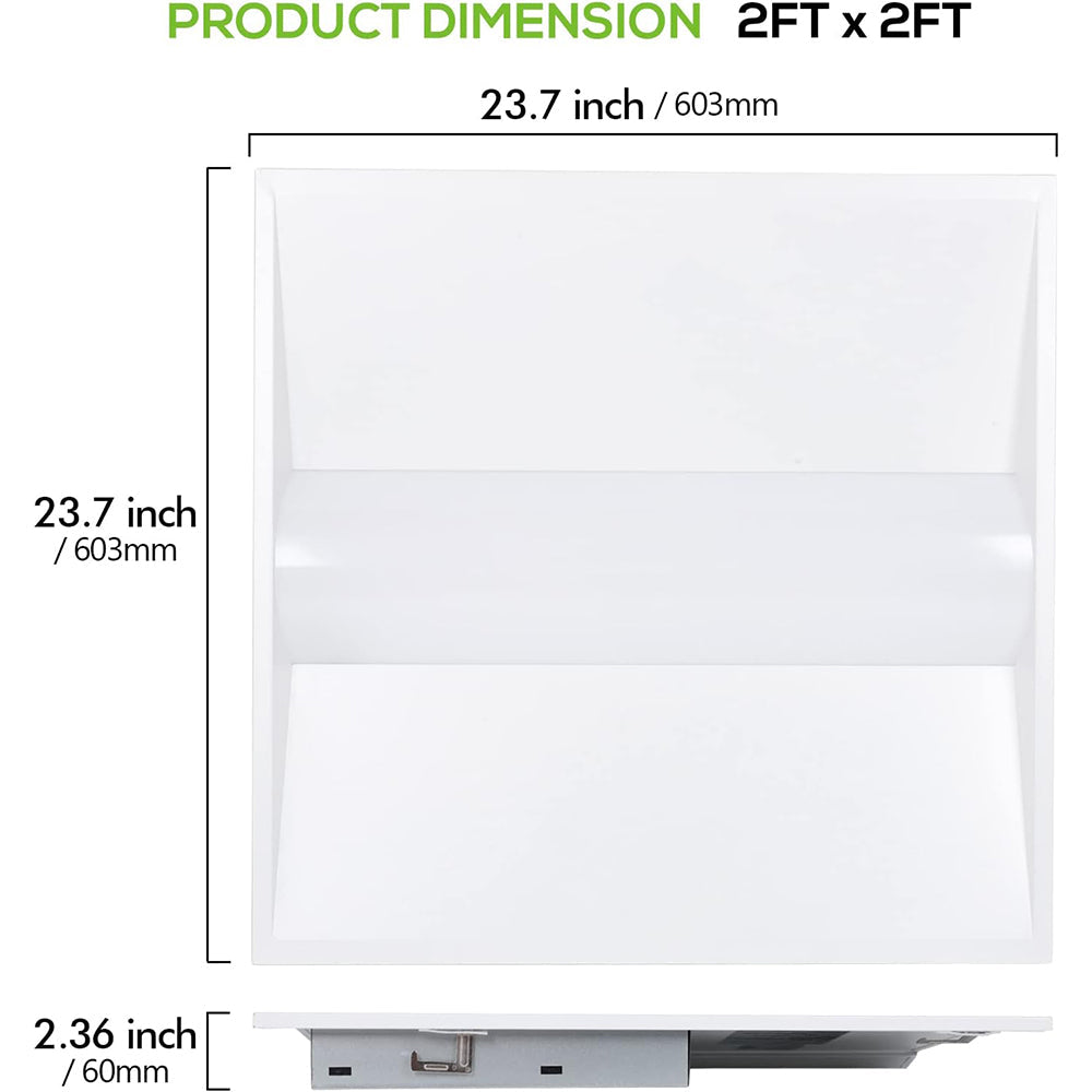 2x2FT LED Troffer Light 20W/25W/30W/35W/40W 3000K/3500K/4000K/5000K/6500K 130LM/W 0-10V Dimmable Recessed Back-Lit Drop Ceiling Light ETL DLC Listed--4 Pack