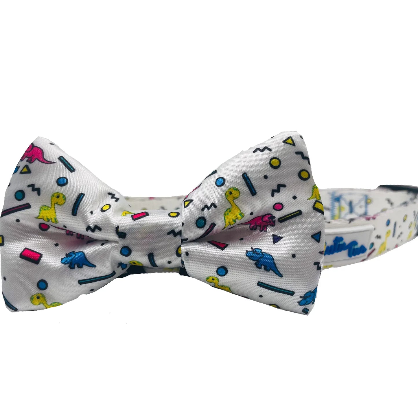 Dino Doggy White Dog Collar