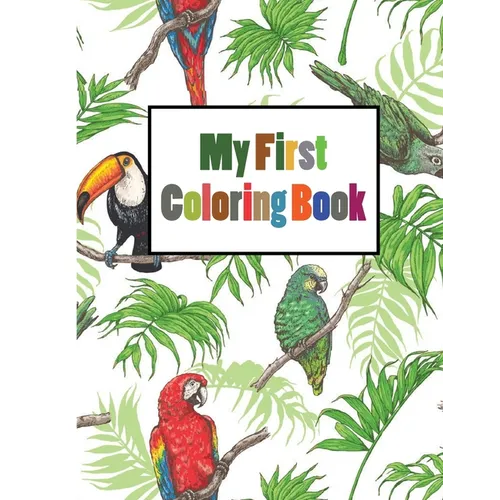 My First Coloring Book: Paint by Sticker Kids Zoo Animals