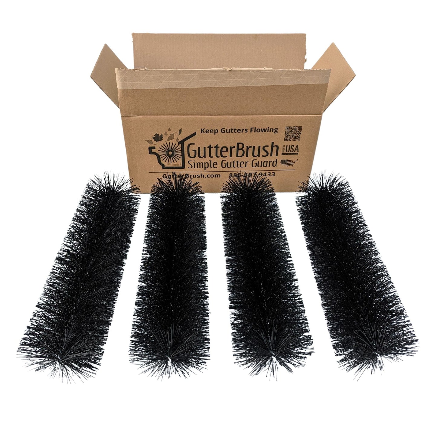 6 Inch Gutter Guards – Oversize Brush Gutter Guard (5.25" Dia) – Gutter Protection for Heavy Leaf Debris