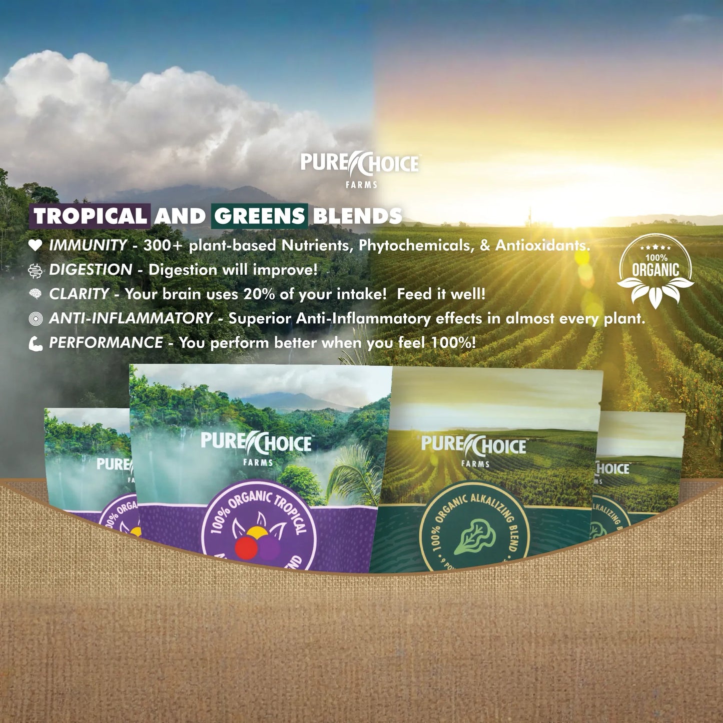 Organic Tropics & Raw Greens Micronutrient Powders