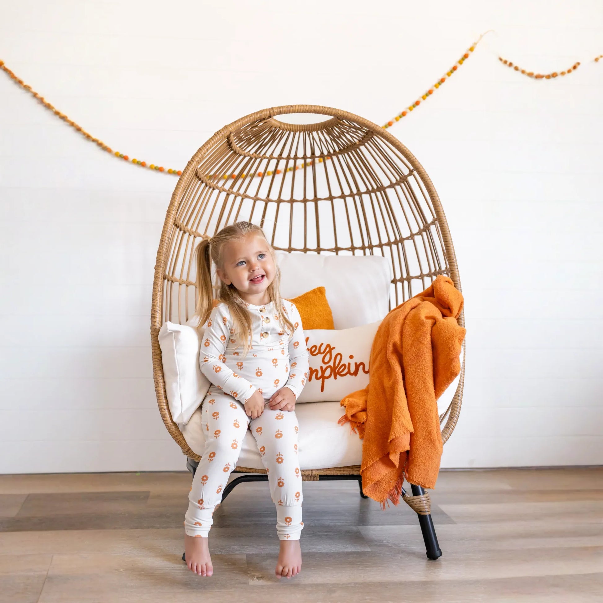 Pumpkin Posie 2pc Bamboo Pajamas for Kids - Sizes Newborn & Up!