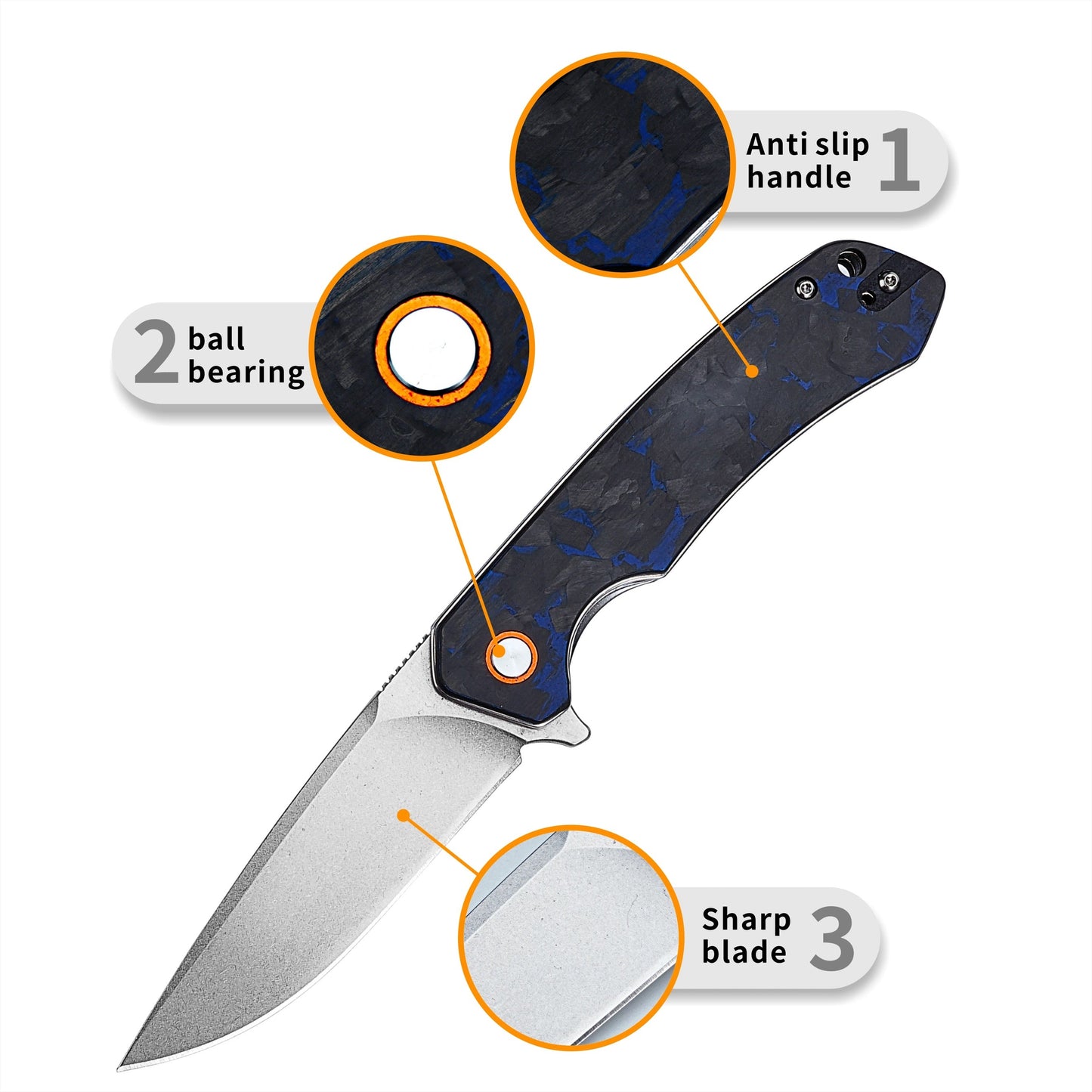 Ranger D2 Steel EDC Pocket Knife with G10 Handle & Leather Case