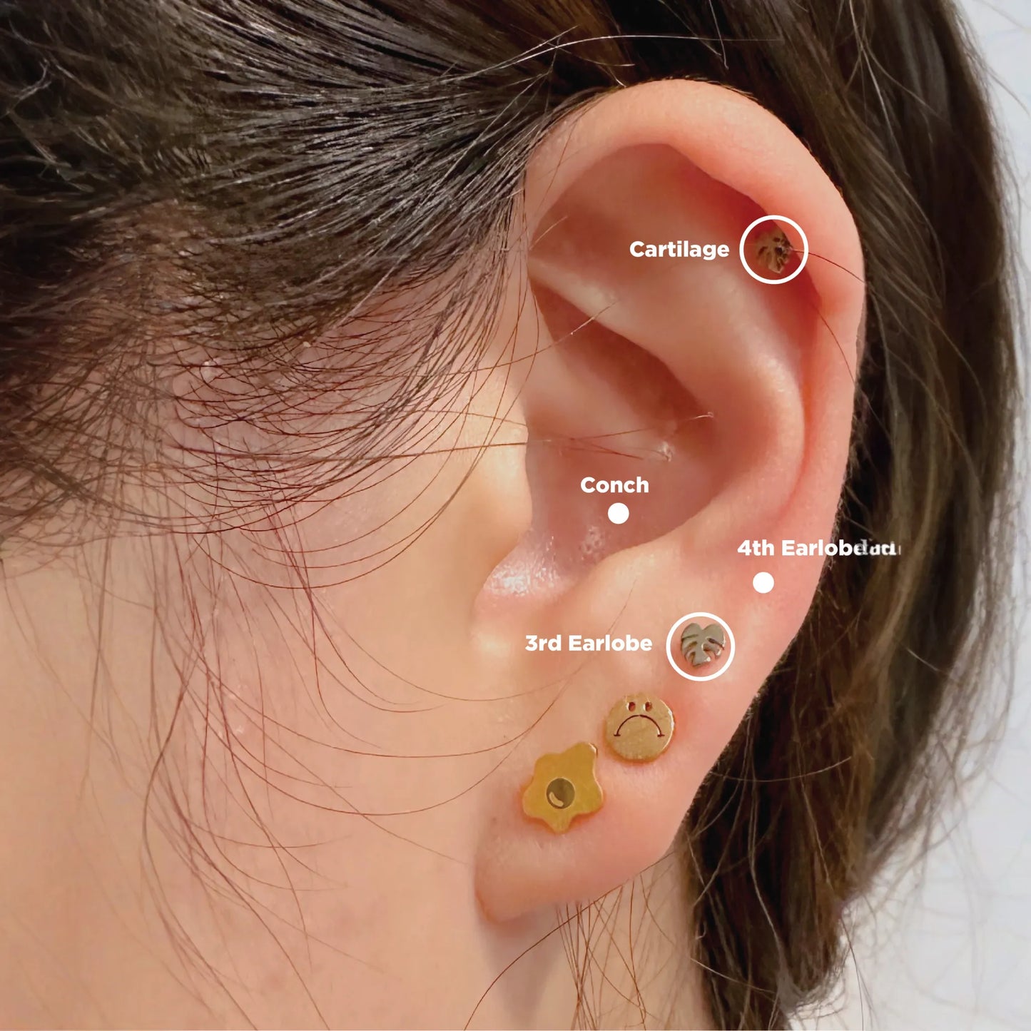 Flat Back- Teeniest Tiniest Monstera Deliciosa Earring Studs
