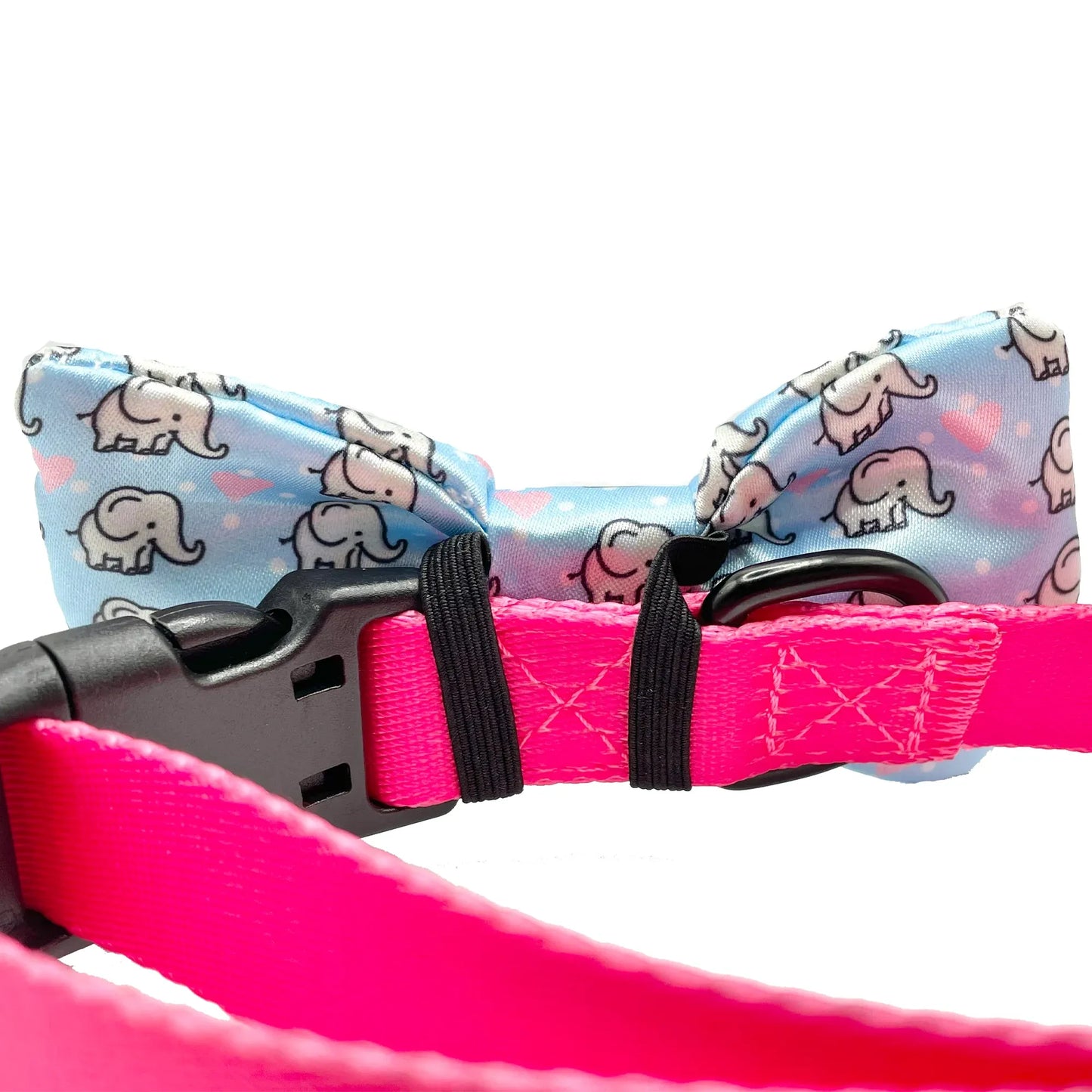 Elephant Love Blue Dog Bow Tie
