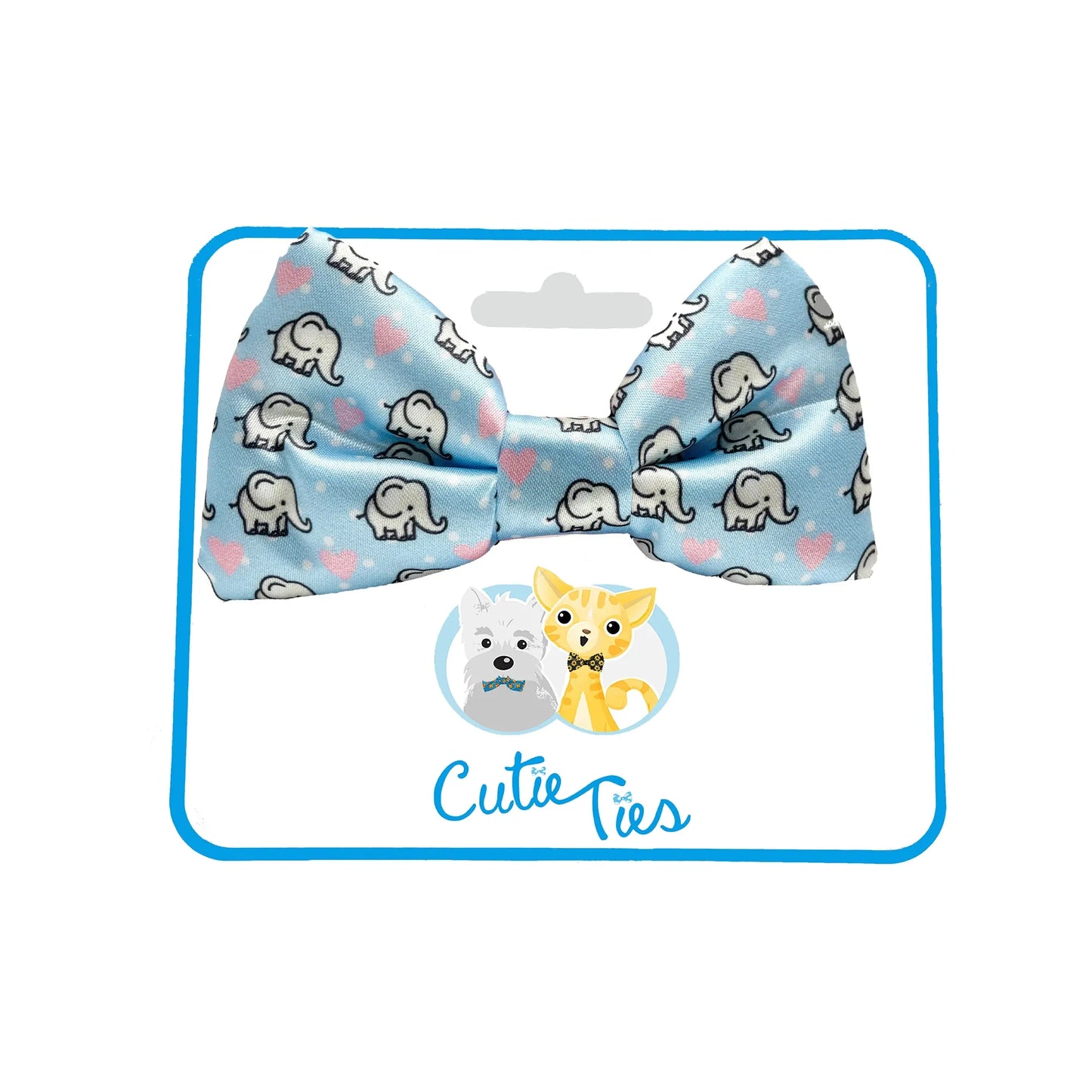 Elephant Love Blue Dog Bow Tie