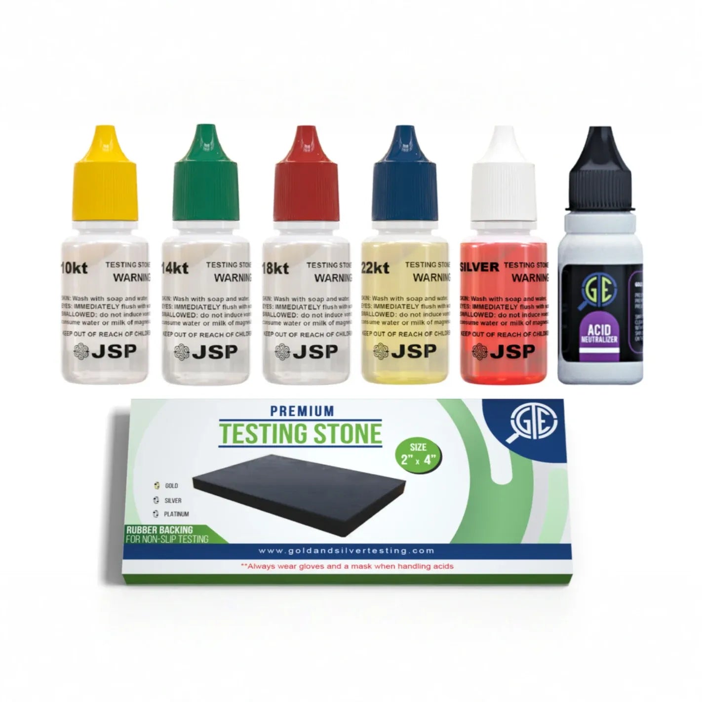 Gold Silver Jewelry Test Kit 10K 14K 18K 24K Precious Metals Scrap Bar Tester