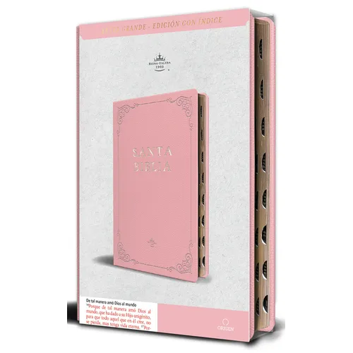 Biblia Rvr 1960 Letra Grande Tamaño Manual, Piel Rosada Con Índice / Spanish Bible Rvr 1960 Handy Size Large Print Leathersoft Pink with Index