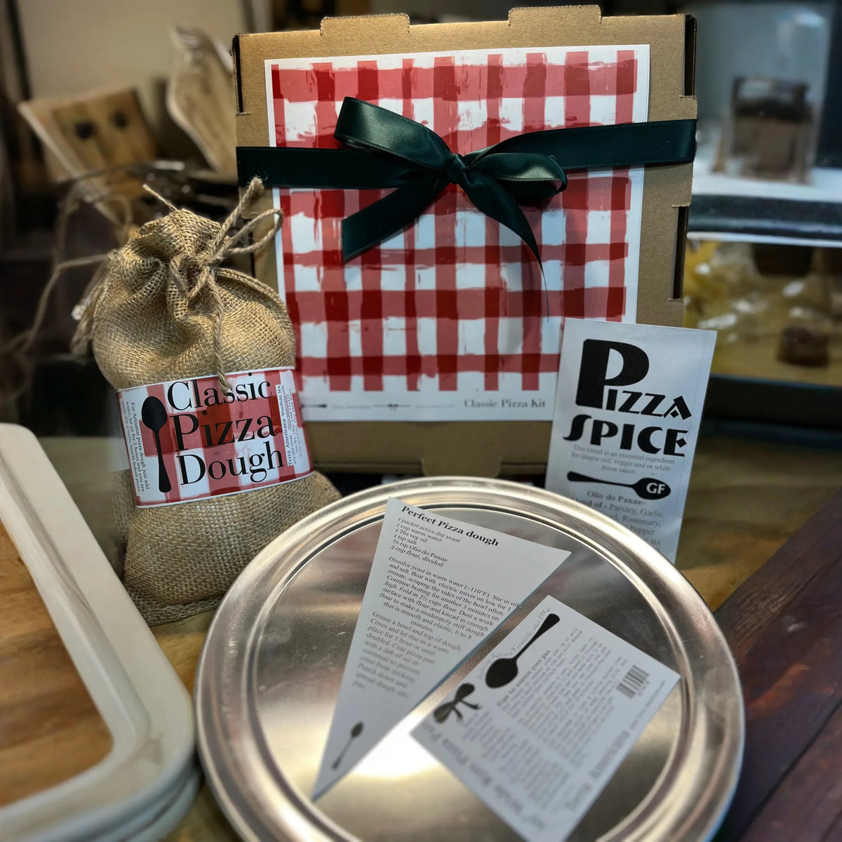 Pizza Kit - Pizza Pan, Doughs, Spice and Recipes (GF Option Available) - Products from Terra Americana, Sellers in Massachusetts, 🆕 New Arrivals, Small Business Sellers, All Products, 🍅 Grocery - Little Red General Store