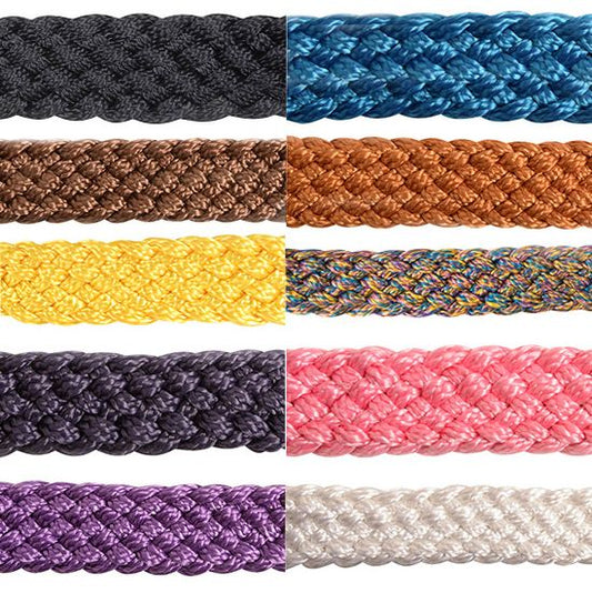 FLAT BRAID HALTHER W/9' LEAD BLACK