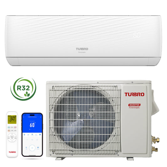 Finnmark 18,000 BTU WiFi Ductless Mini Split AC with Heat Pump, 230V (R32)