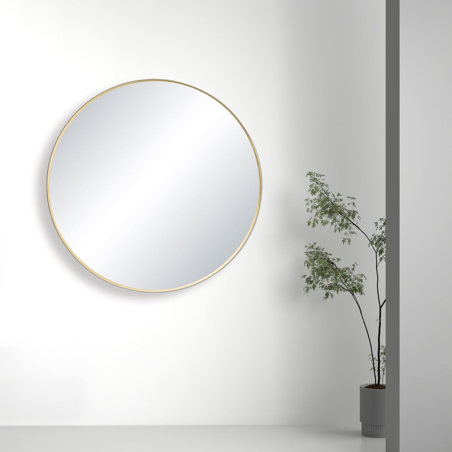 24" Round Metal Frame Shatterproof Wall Mount Mirror