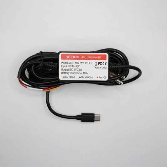Rexing FM Smart Hardwire Kit, Type-C Hard Wire Kit Fuse for CPDuo-6.25, CPDuo-686, CPDuo-7, and CPDuo Pro, Rexing 12V-30V to 5V/2A Type-C Port Charger Power Cord, Includes 8 Fuse Tap Cables and Installation Tool (11.5ft) - 🆕 New Arrivals, All Products, Products from Rexing, 📷 Cameras + Optics - Little Red General Store