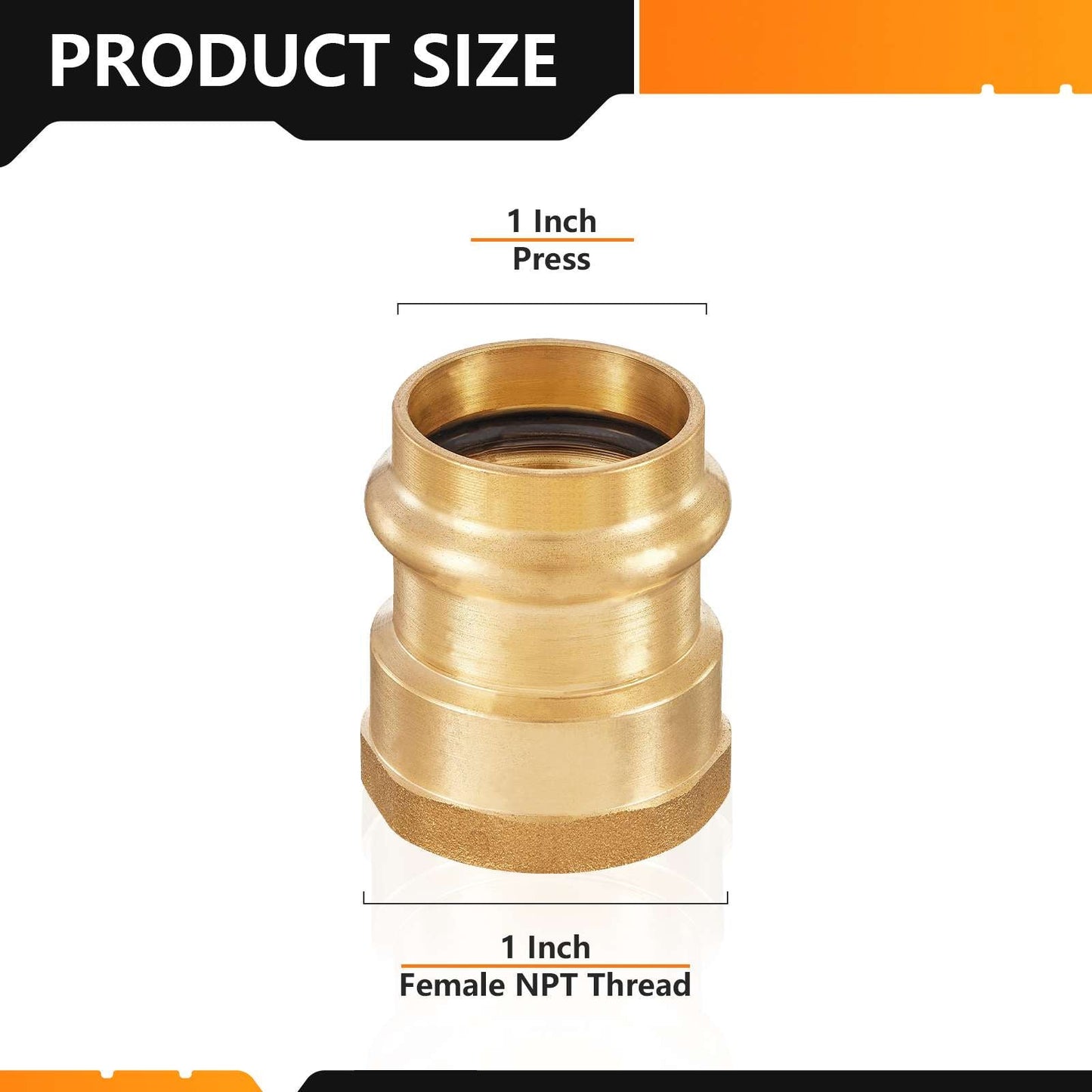 1" Press x 1" Female Brass Adapter (Lead Free)