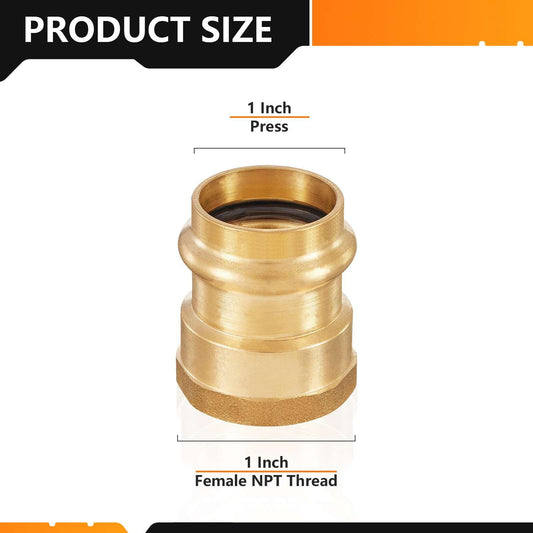 1" Press x 1" Female Brass Adapter (Lead Free)