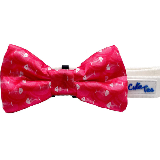 Fish Bone Red Dog Bow Tie