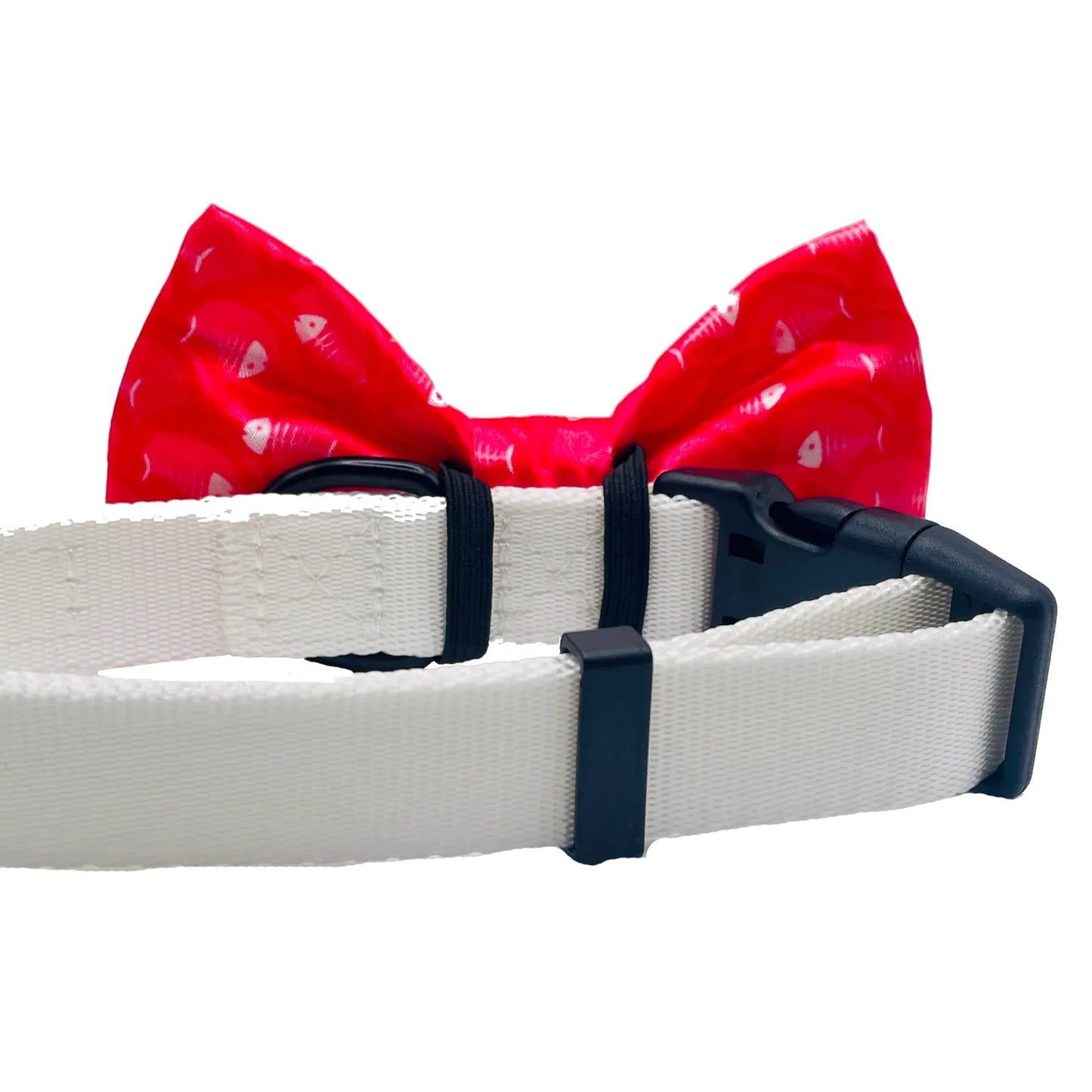 Fish Bone Red Dog Bow Tie