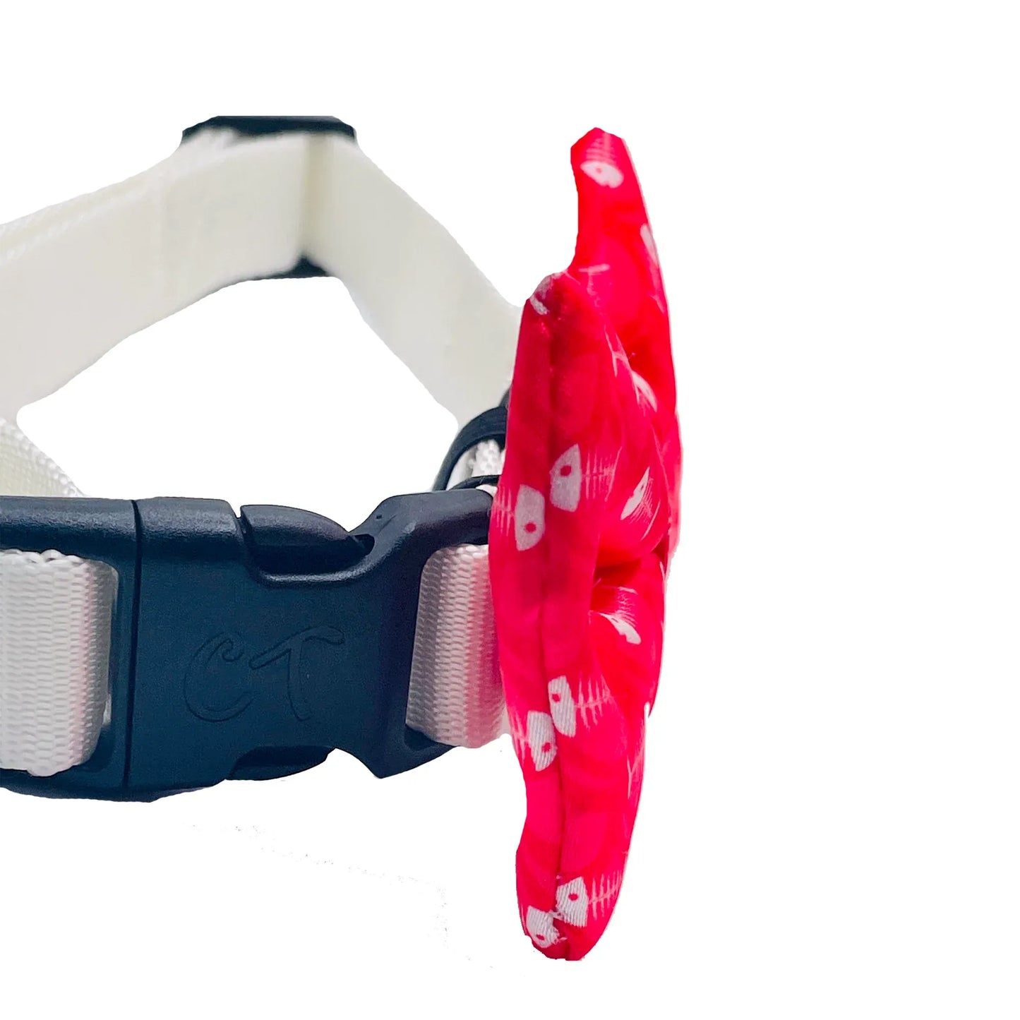 Fish Bone Red Dog Bow Tie