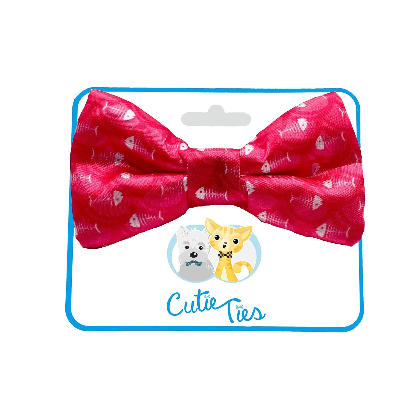 Fish Bone Red Dog Bow Tie