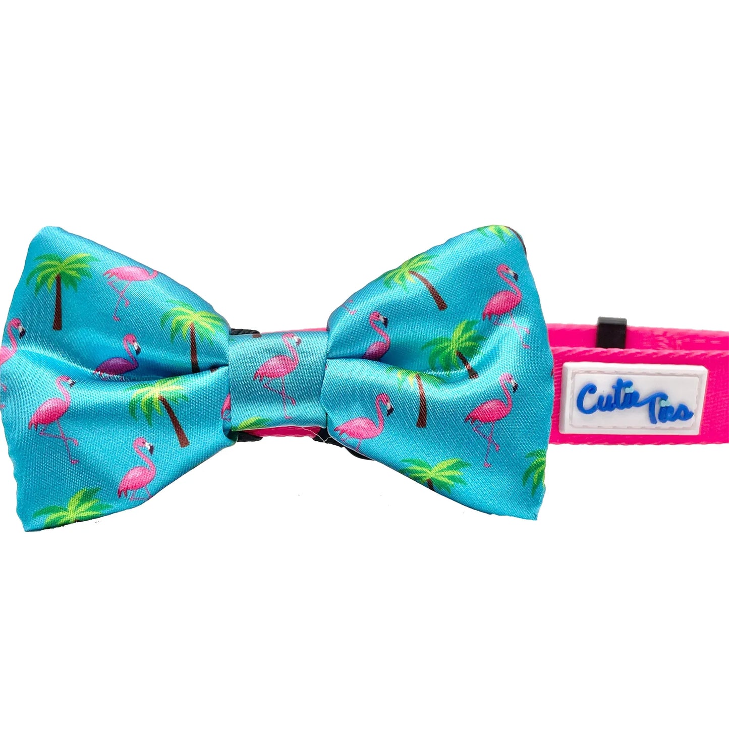 Flamingo Miami Vice Dog Bow Tie