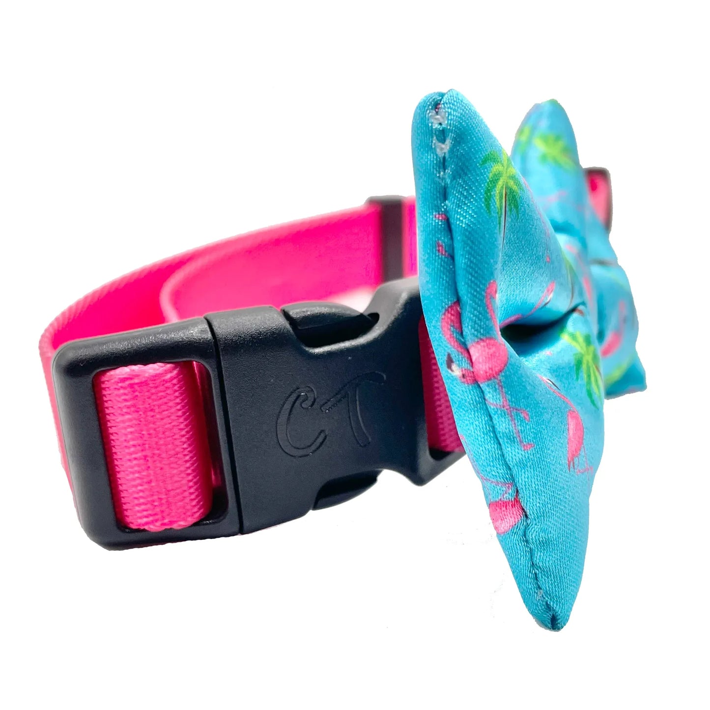 Flamingo Miami Vice Dog Bow Tie