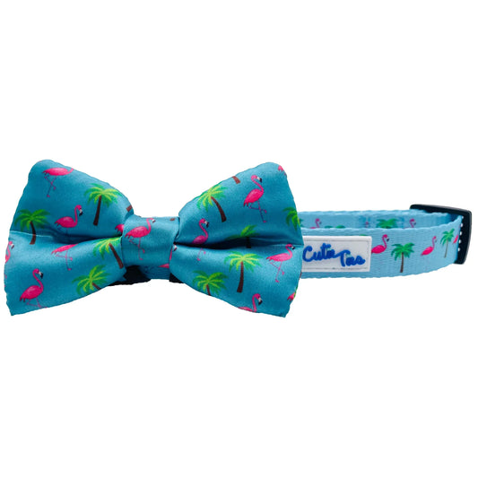 Flamingo Miami Vice Dog Bow Tie