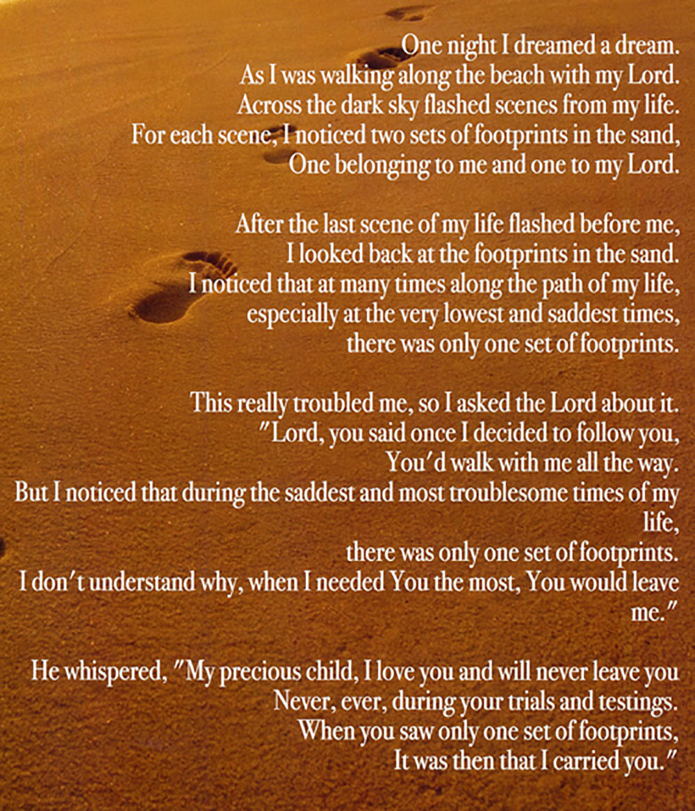 Footprints In The Sand Poster (18"x24")