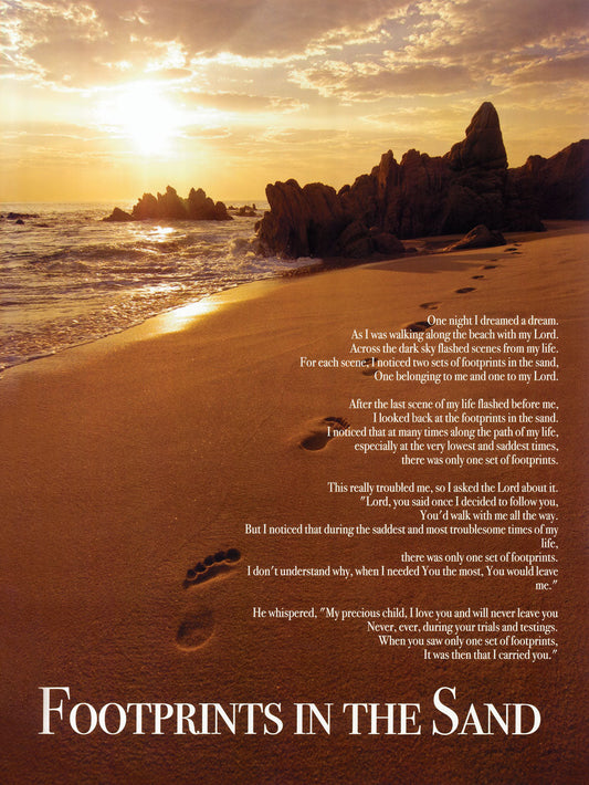 Footprints In The Sand Poster (18"x24")
