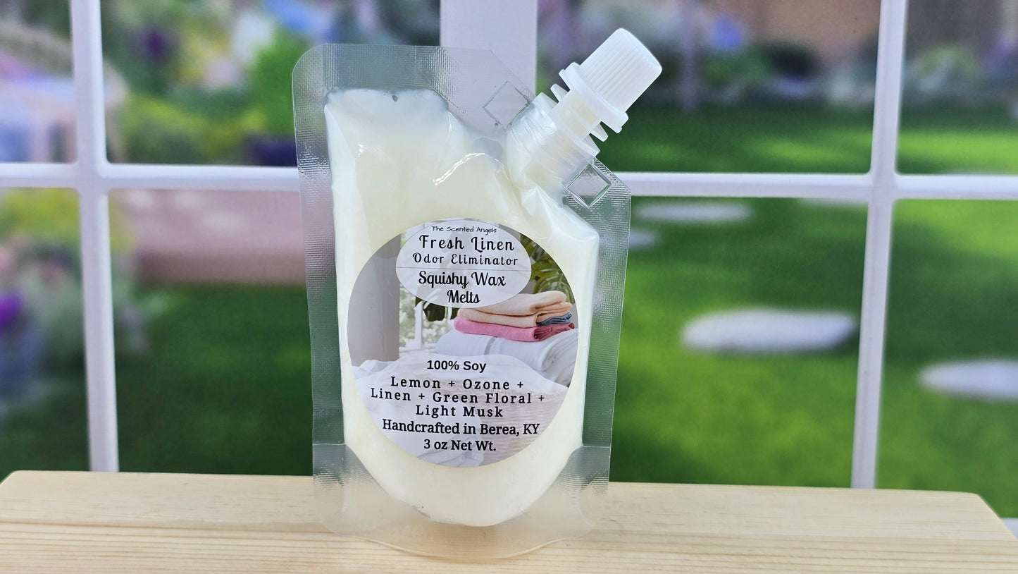 Fresh Linen Odor Eliminator Soy Wax Melts (Clamshells & Squeezable Wax)