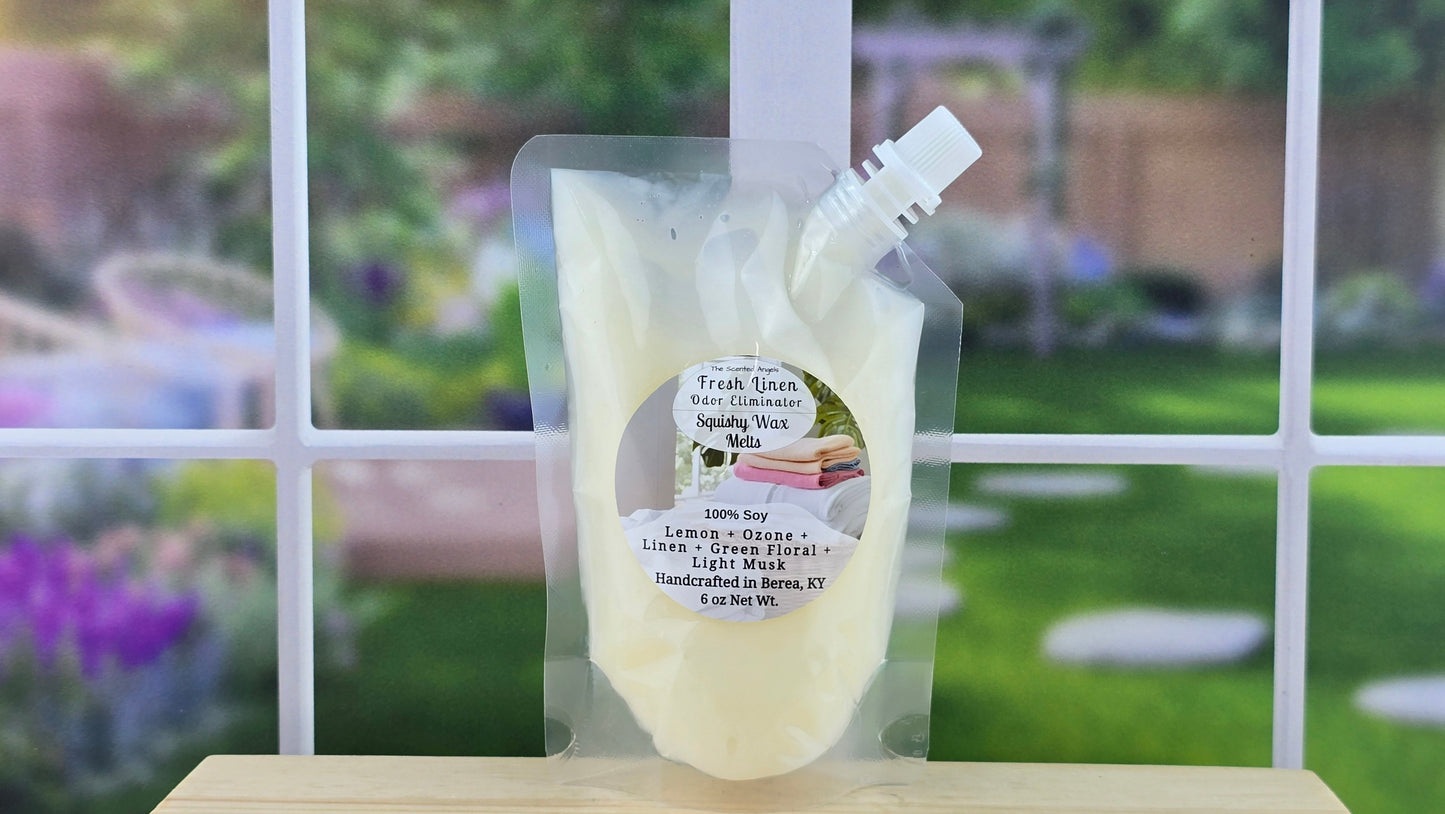 Fresh Linen Odor Eliminator Soy Wax Melts (Clamshells & Squeezable Wax)