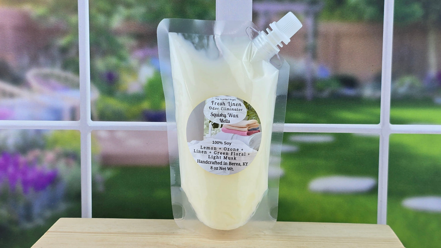 Fresh Linen Odor Eliminator Soy Wax Melts (Clamshells & Squeezable Wax)