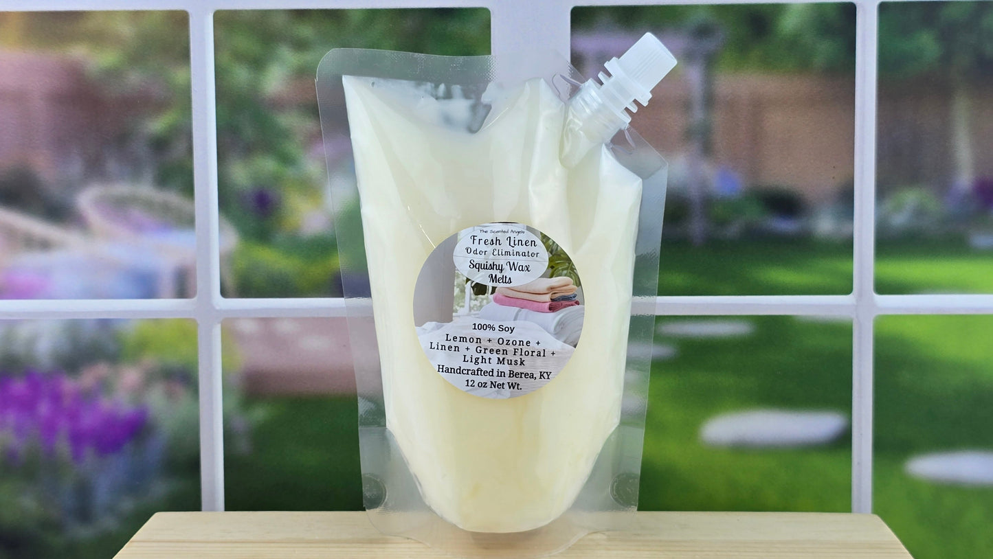 Fresh Linen Odor Eliminator Soy Wax Melts (Clamshells & Squeezable Wax)