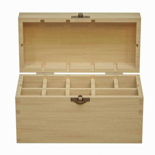 9 Slotted Large Wooden Bamboo Handcrafted Storage Box for Gold Silver Platinum Acid Jewelry Test Kit and Supplies