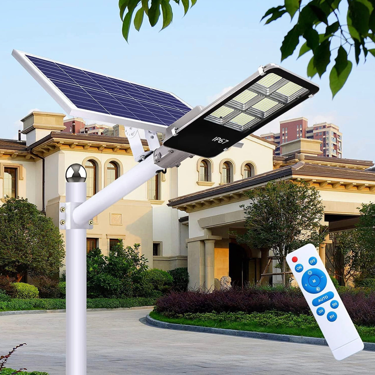 2800 Watt Solar Street Lights, with Remote Control 105000LM LED Dusk to Dawn Solar Light 6500K Super Bright Solar Flood Light