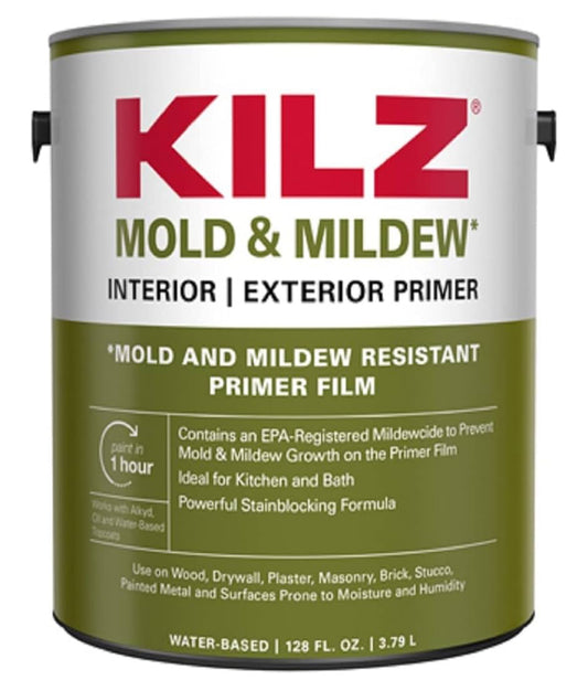 Kilz Mold & Mildew Interior/Exterior Primer, 1 Gallon