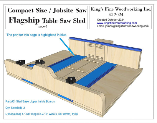 Base Upper Inside Set for Compact Size Flagship Table Saw Sled