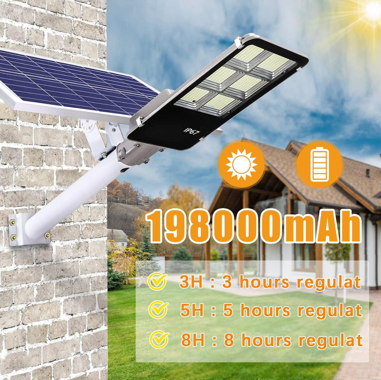 2800 Watt Solar Street Lights, with Remote Control 105000LM LED Dusk to Dawn Solar Light 6500K Super Bright Solar Flood Light