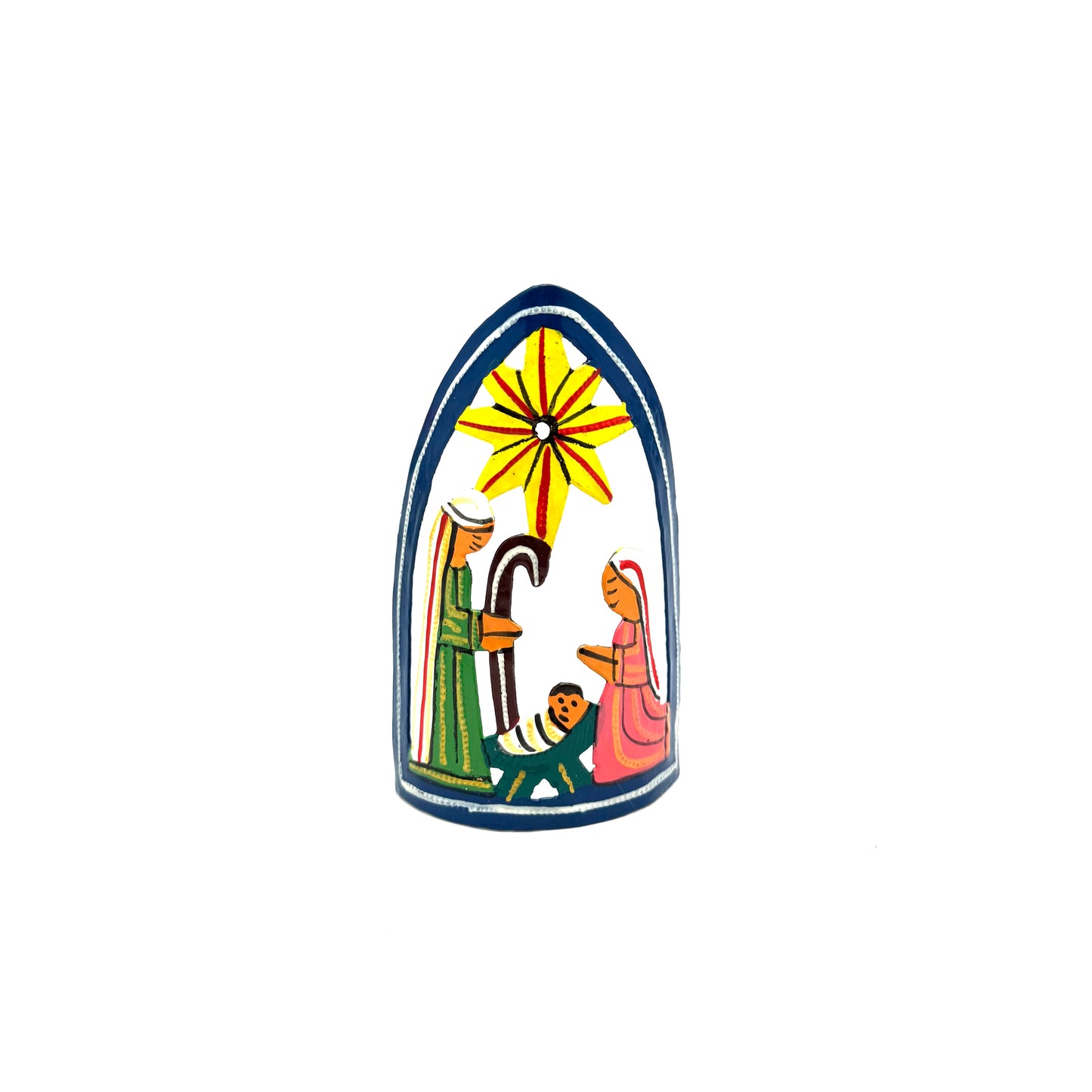 Pointed Standing Nativity- Dark Blue